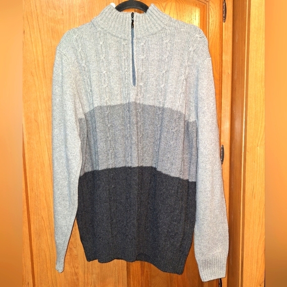 An Uomo Firenza made in Italy wool blend long sleeve 1/4 zip tiered XL  sweater - Picture 1 of 7